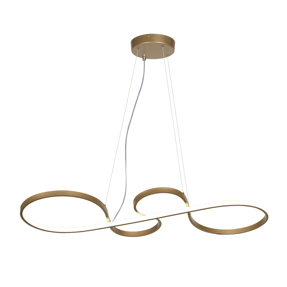 COLGANTE LED DORADO 100CM CALIDO 3000K 63W